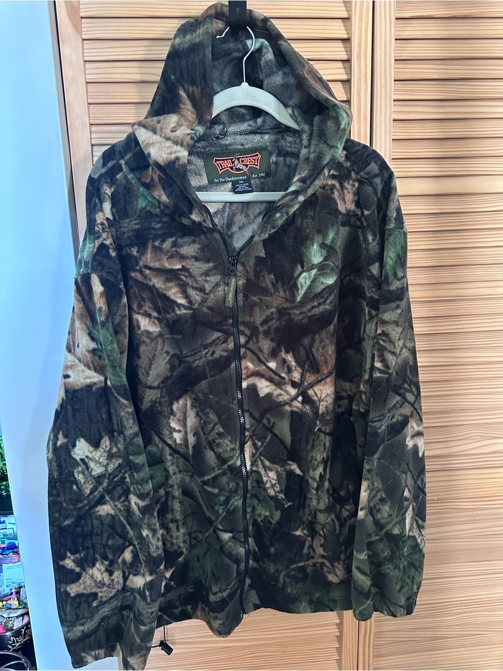 Trail Crest Camo Zip-Up Fleece Hoodie - Unisex 3XL